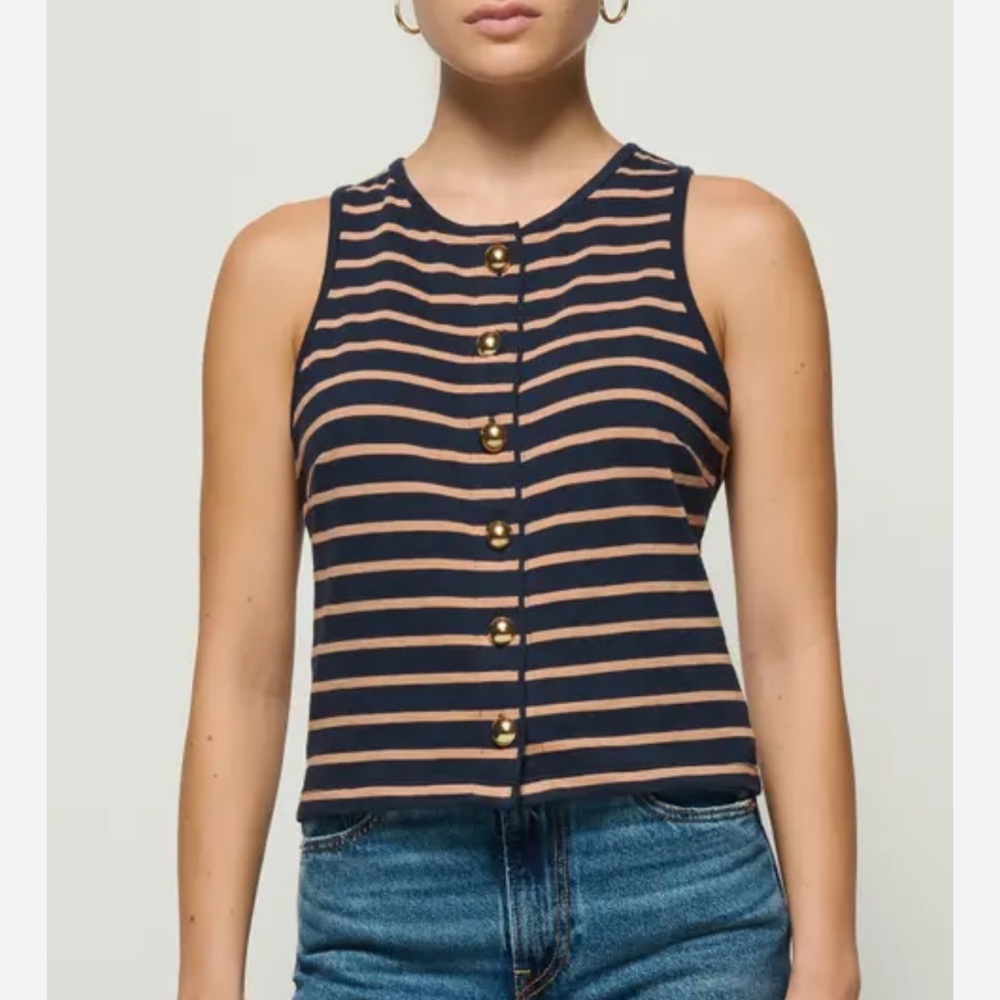 Nation Los Angeles Abbie Button-Front Top - XL ($160 RETAIL)